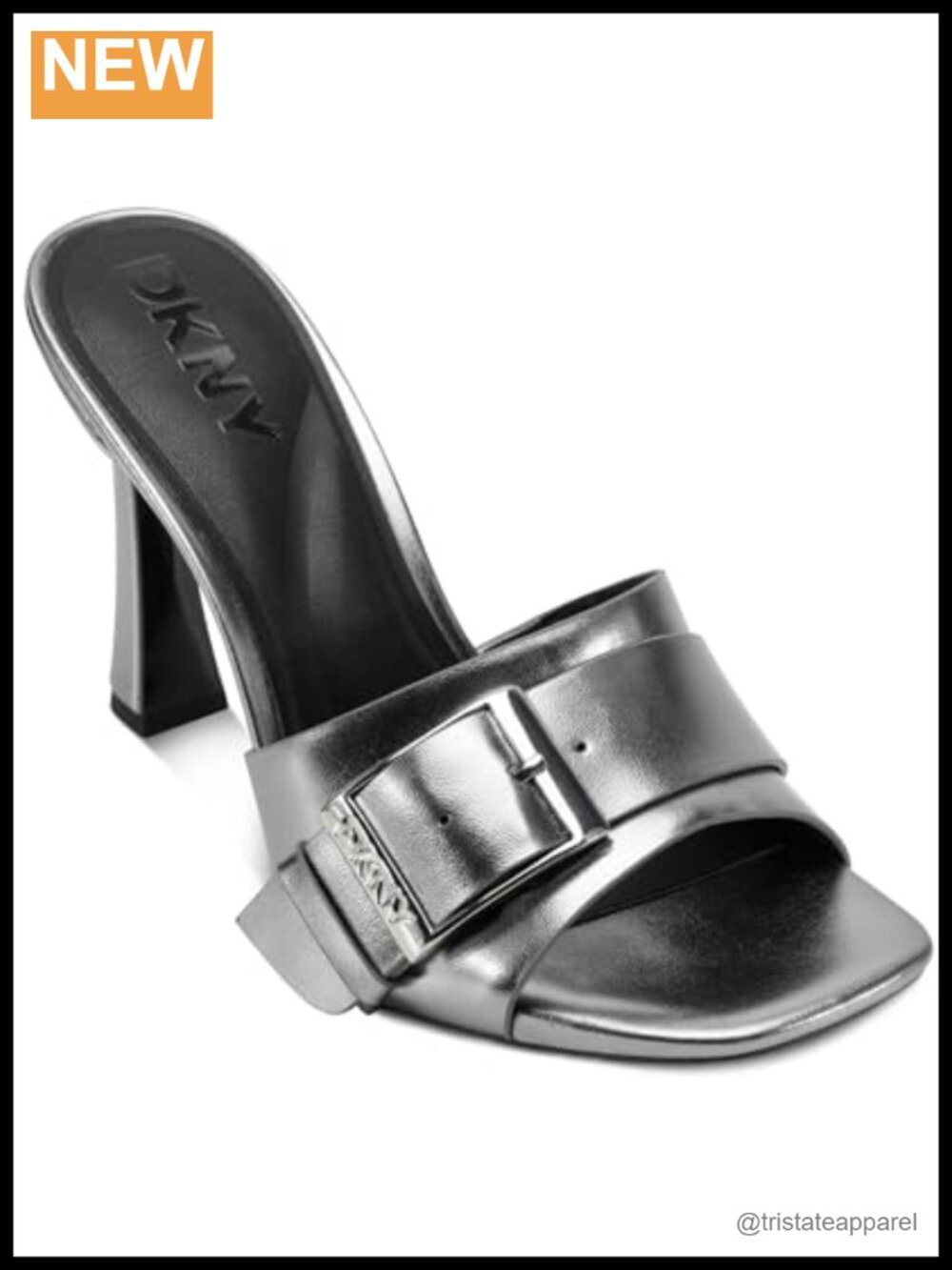 Evening Sandal Mule Heel with Belt Detail Cushioned Insole Leather Open Toe